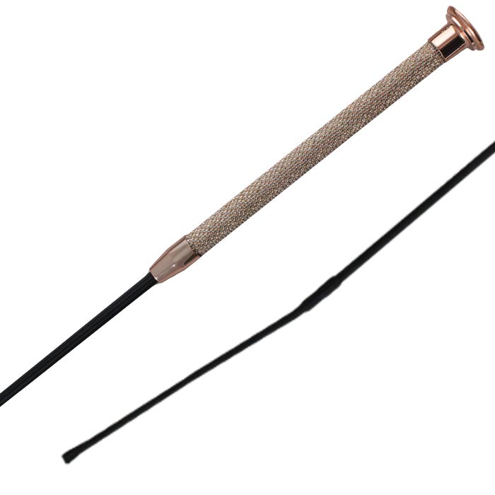 Woof Wear Glitz Dressage Whip #colour_rose-gold
