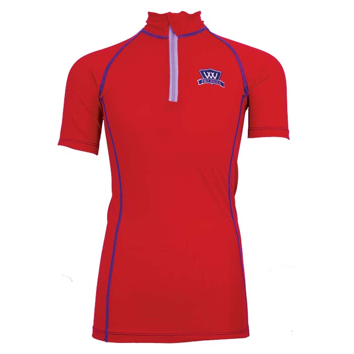 Woof Wear Young Rider Short Sleeve Riding Shirt #colour_royal-red