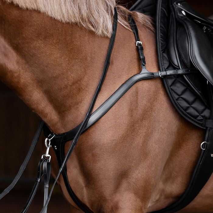 Waldhausen X-Line Breastplate with Long Bridge #colour_black