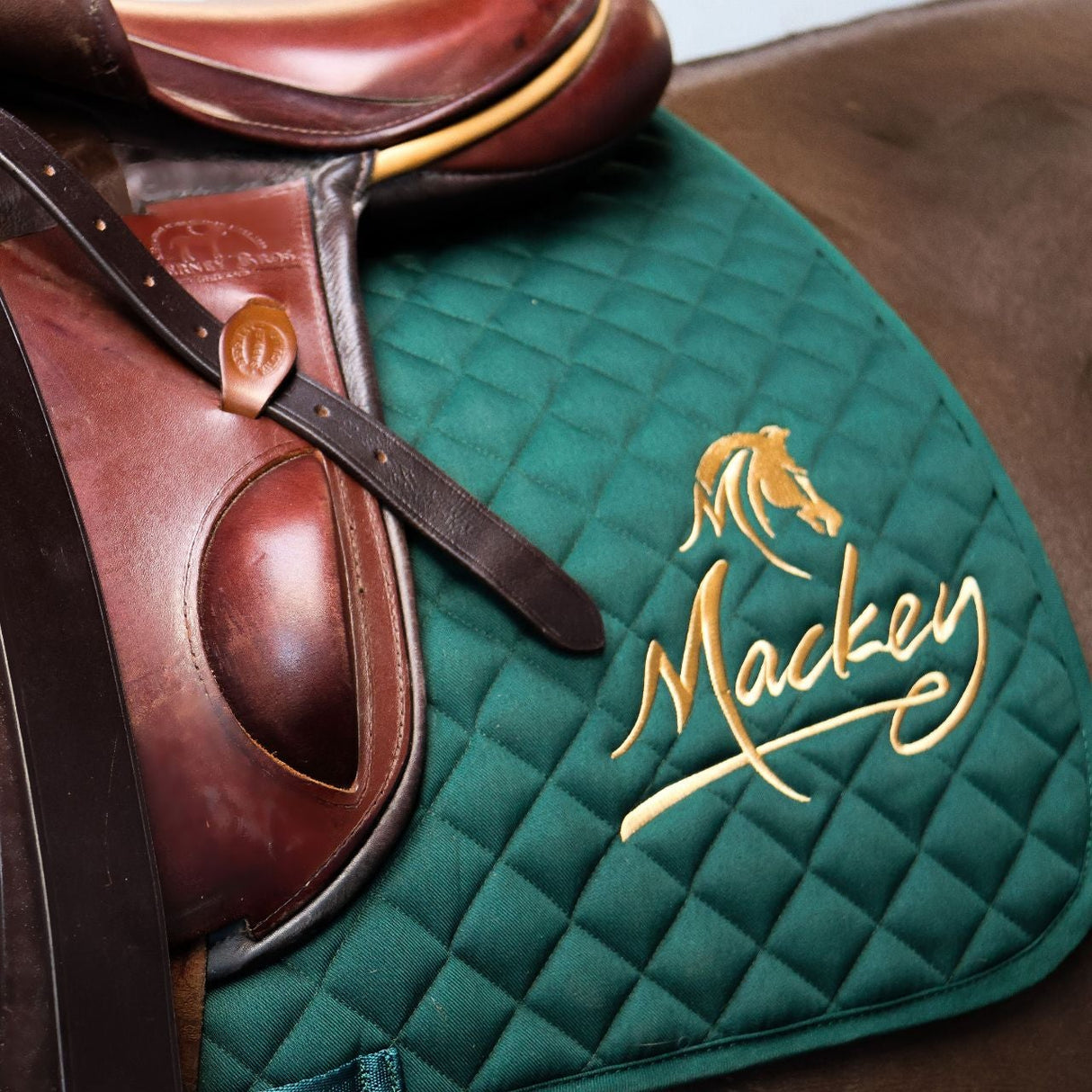 Mackey Embroidered Saddlecloth #colour_green