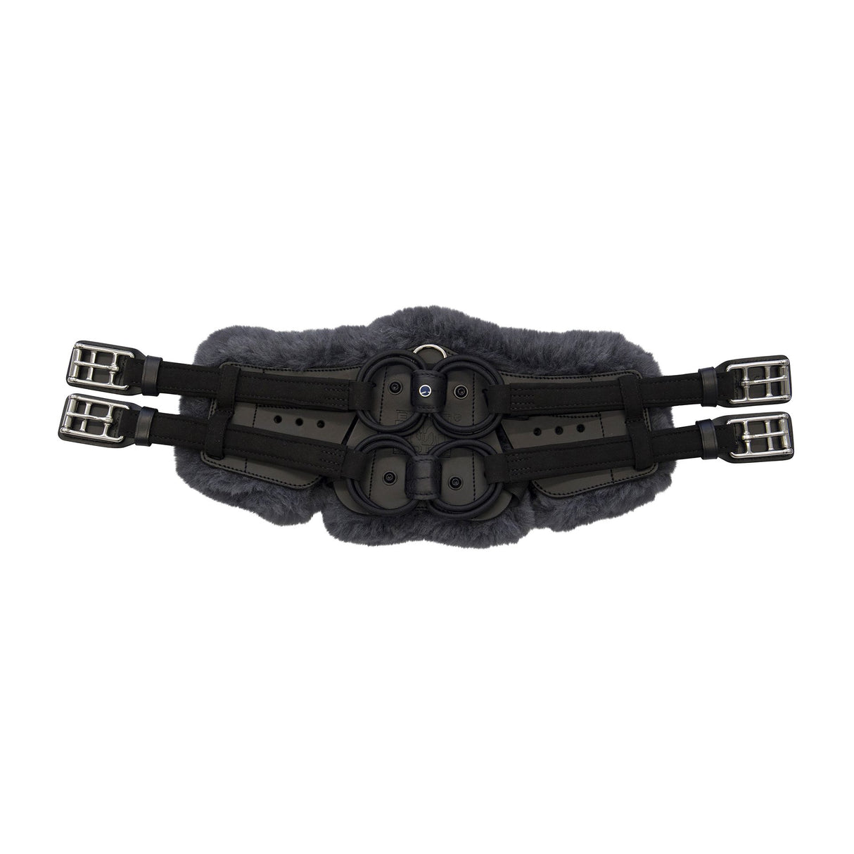 Stubben Equi-Soft® Saddle Girth with Cover - Black #colour_lambskin-anthracite-black