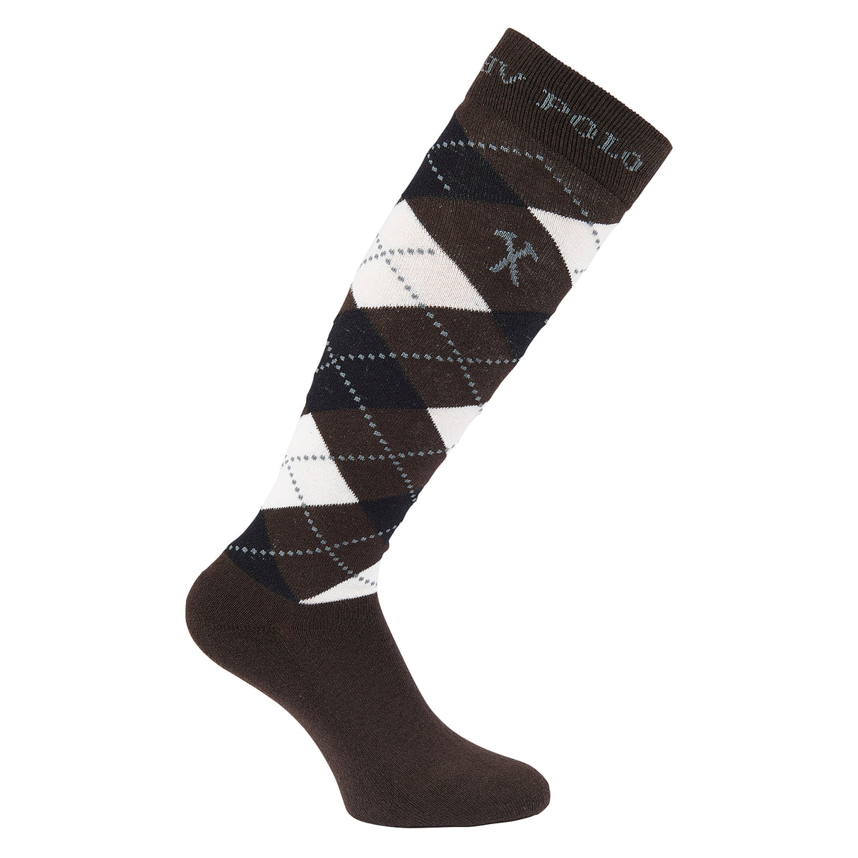 HV Polo Argyle Socks #colour_coffee-black-grey-melange