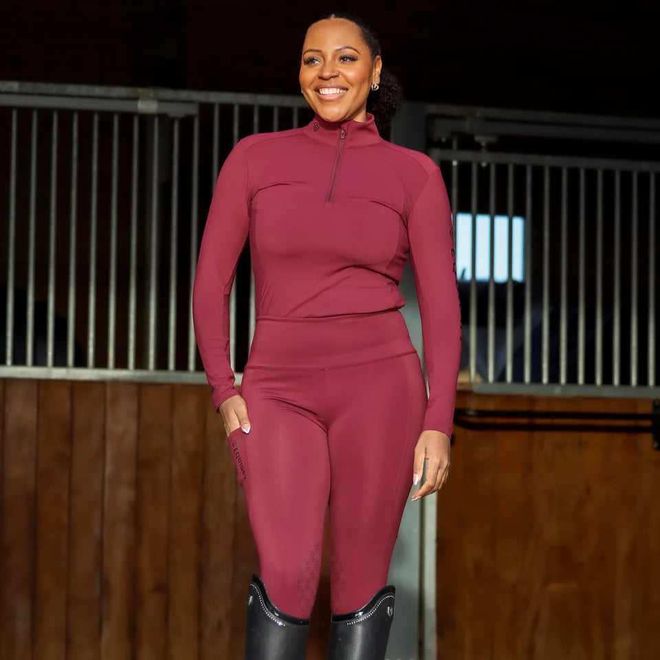 EQUIDRY Women's Water Repellent Base Layer #colour_plum-black