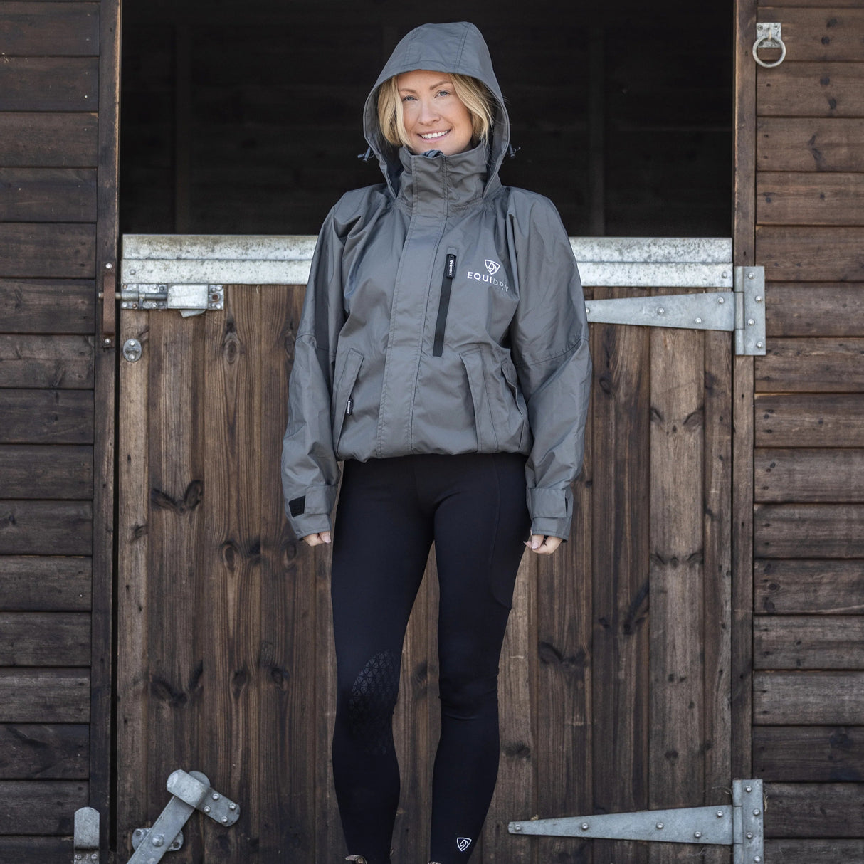 EQUIDRY Women's Shortie Mesh Lining Mac #colour_grey