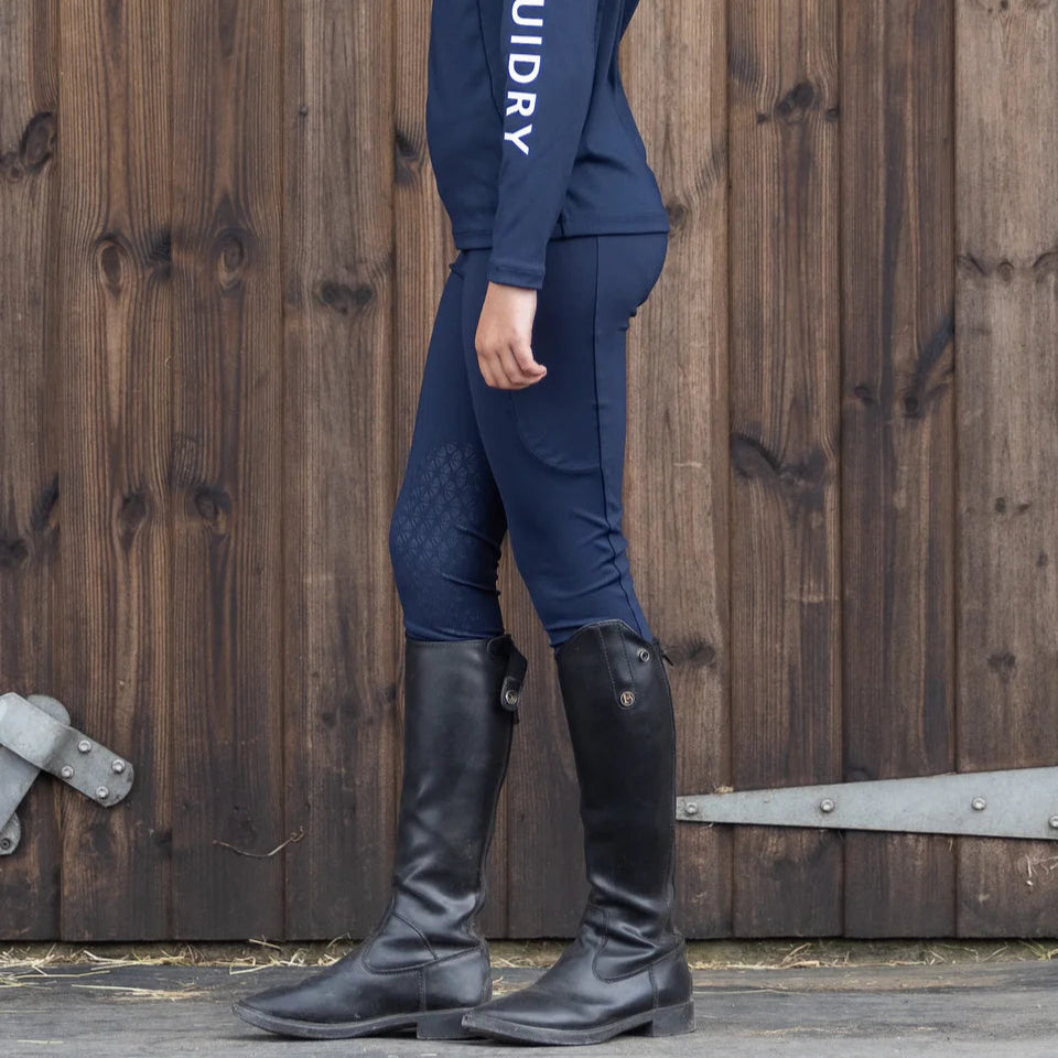 EQUIDRY Children's Water Repellent Leggings #colour_navy-white