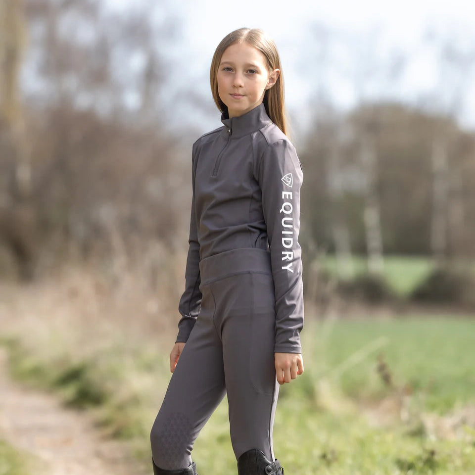 EQUIDRY Children's Water Repellent Base Layer #colour_grey-white