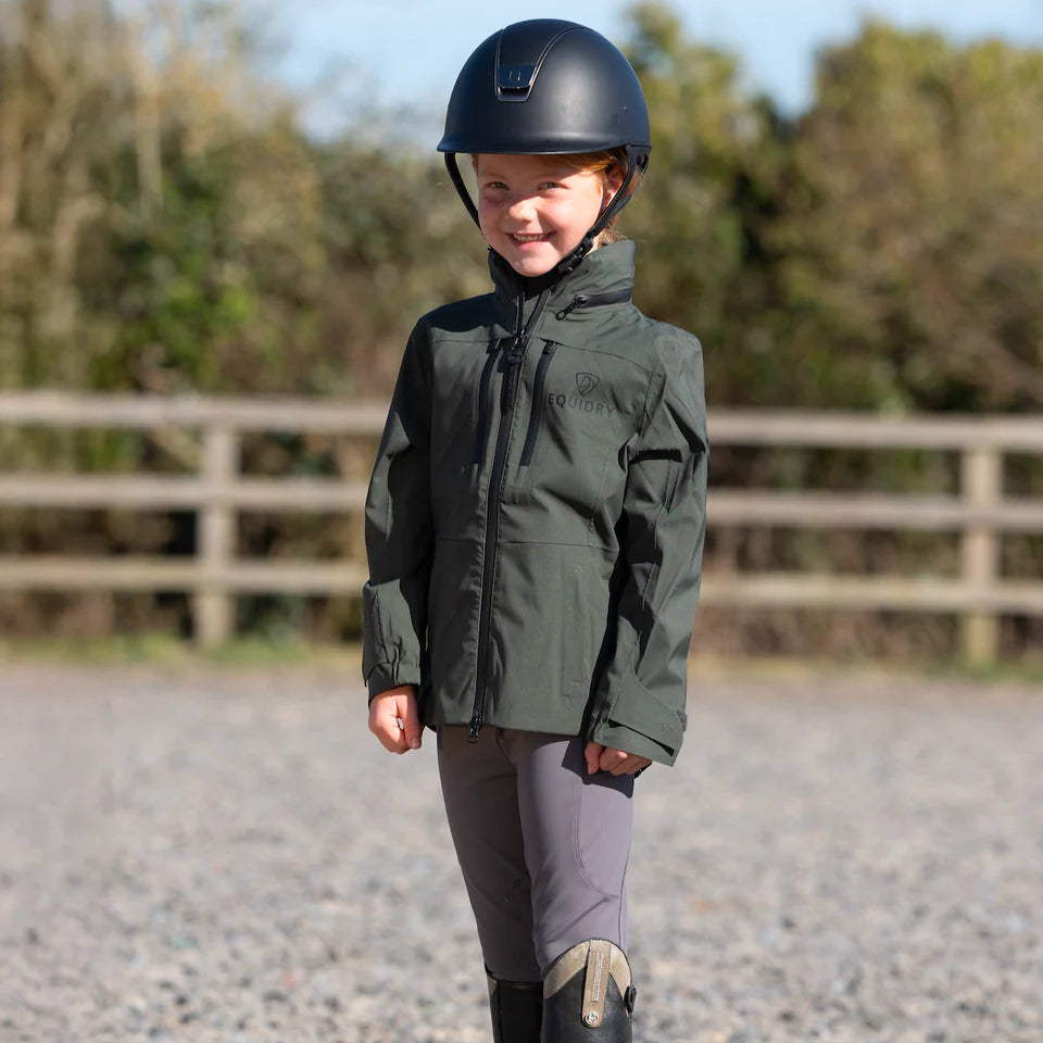 EQUIDRY Girl's Varsha Jacket #colour_black-forest-green