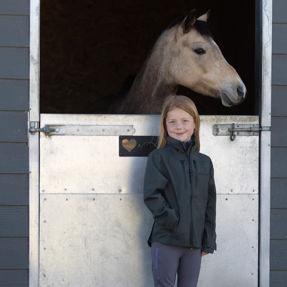 EQUIDRY Girl's Varsha Jacket #colour_black-forest-green