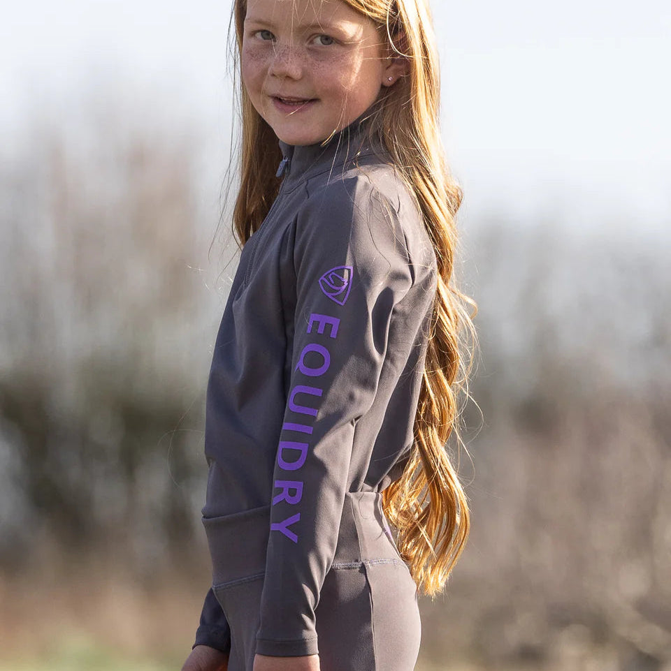 EQUIDRY Children's Water Repellent Base Layer #colour_grey-lilac