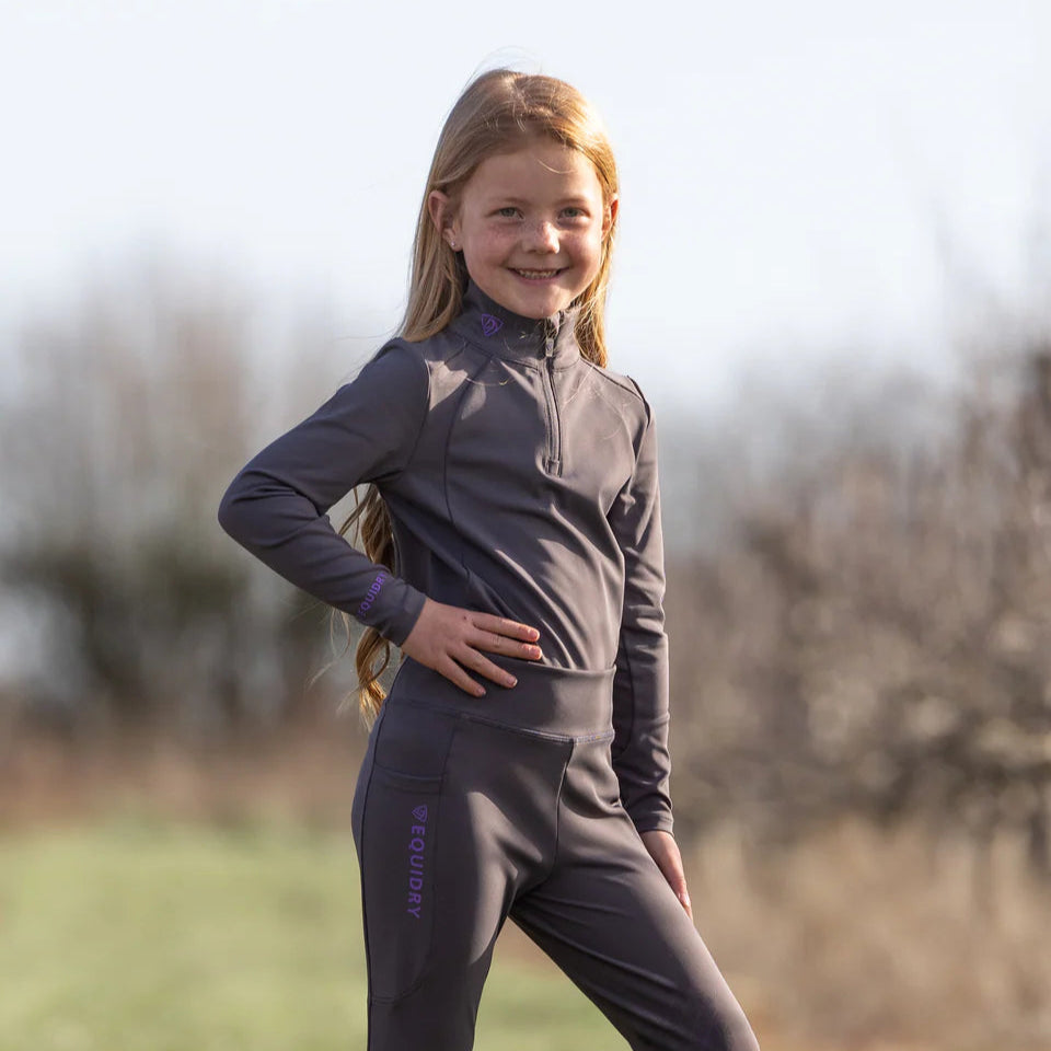 EQUIDRY Children's Water Repellent Base Layer #colour_grey-lilac