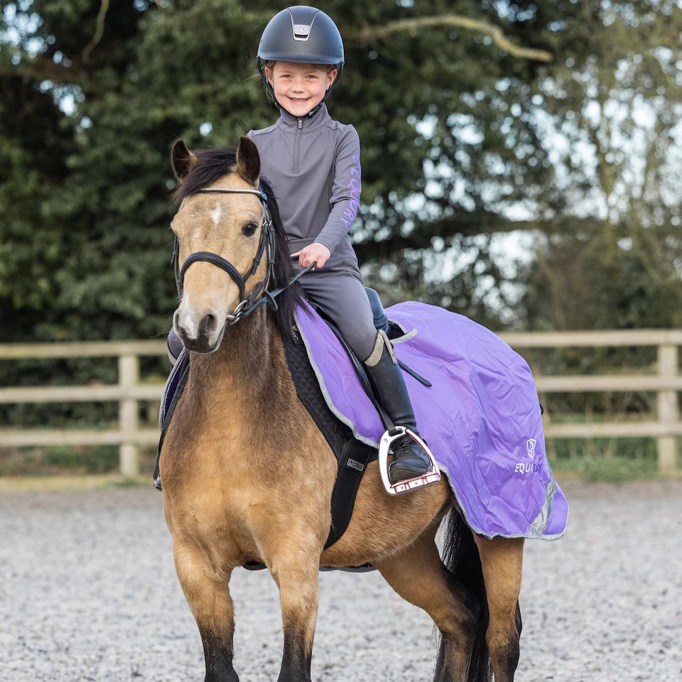 EQUIDRY Children's Water Repellent Leggings #colour_grey-lilac