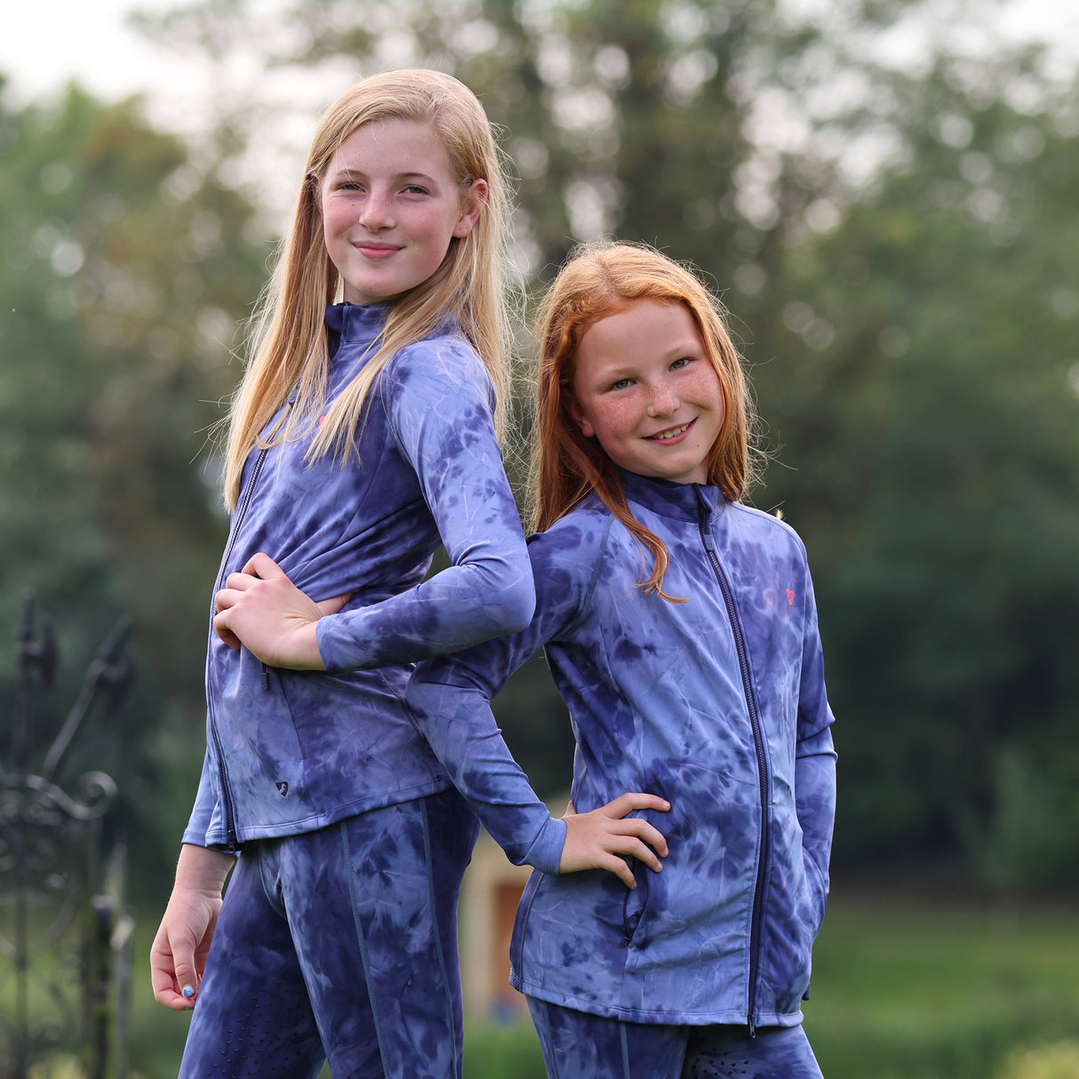 Shires Aubrion Children's Non-Stop Jacket #colour_navy-tie-dye