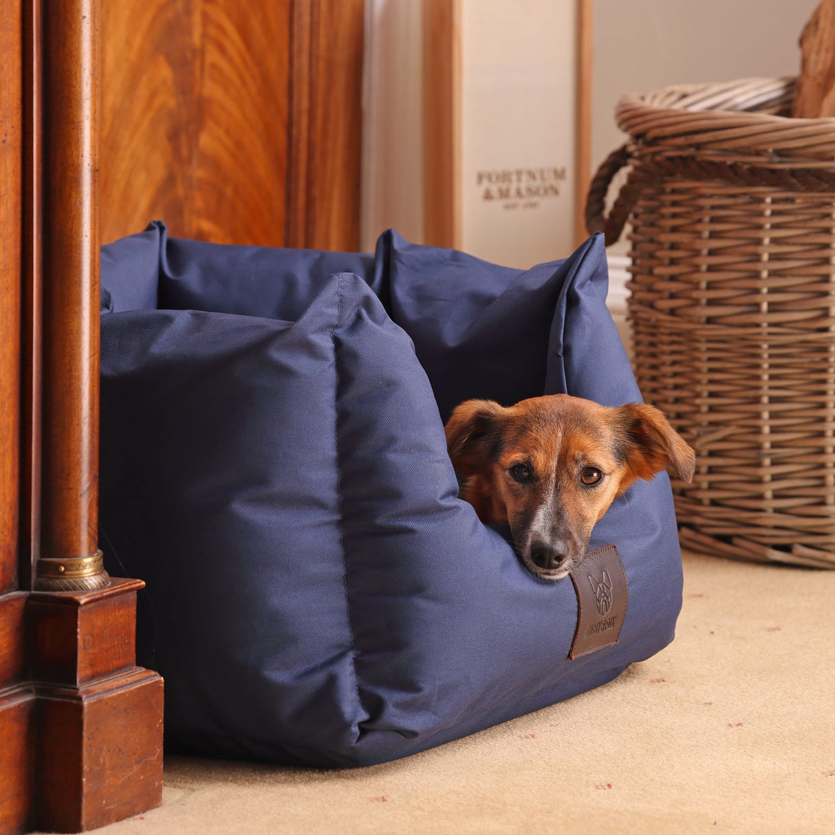 Shires Digby & Fox Nest Dog Bed #colour_navy