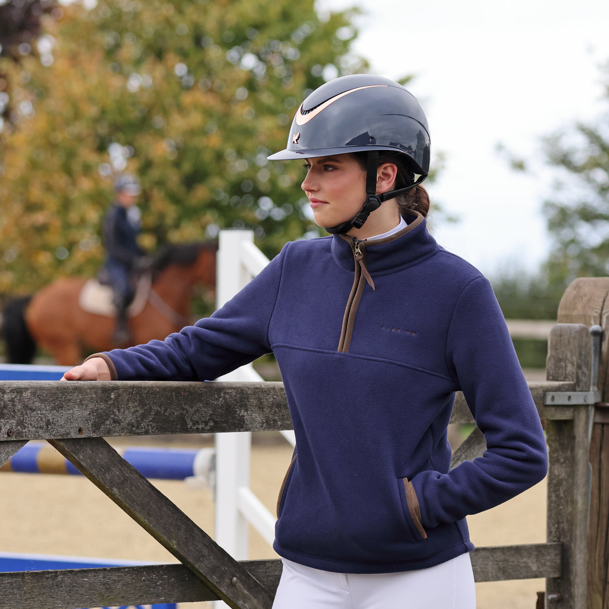 Shires Aubrion Core Ladies Half Zip Fleece #colour_navy