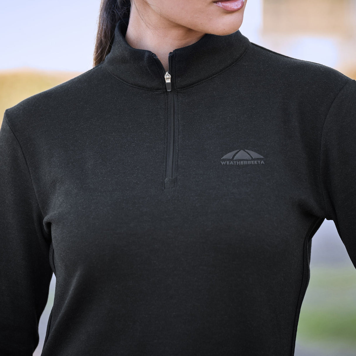 Weatherbeeta Ladies London Layer Long Sleeve Top #colour_black-marle