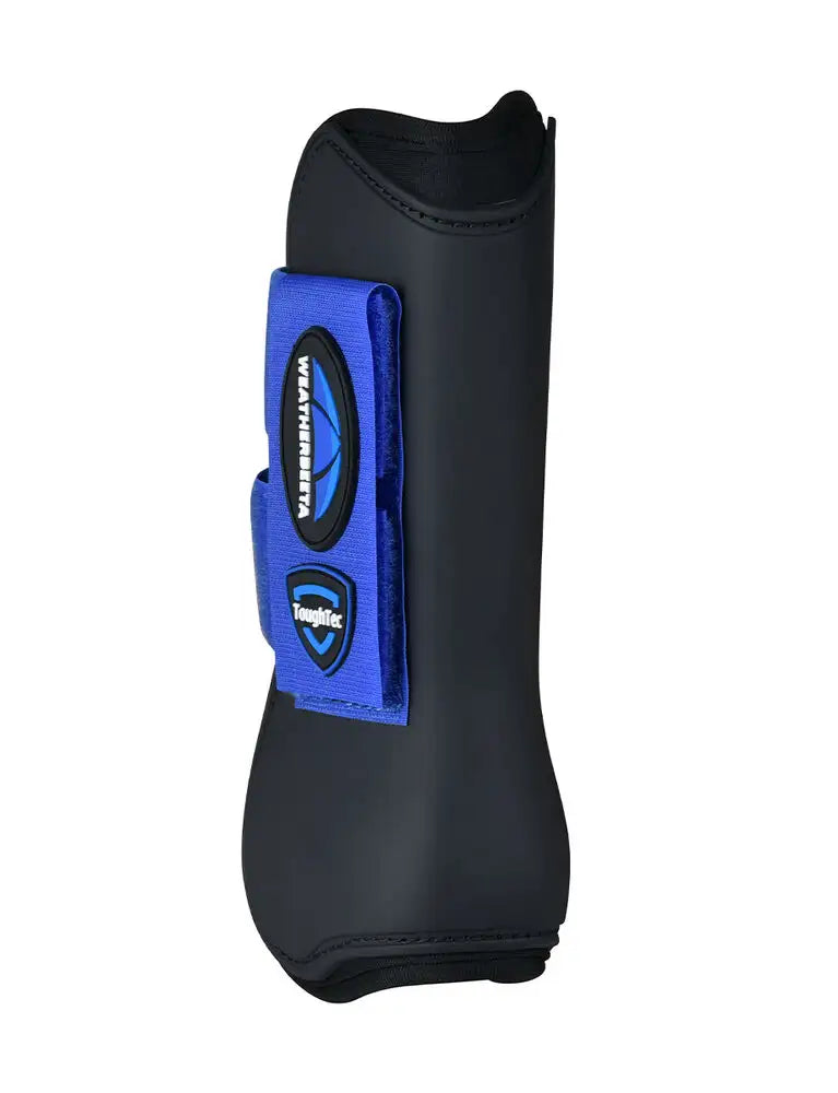 Weatherbeeta Tough-Tec Prime Open Front Boots #colour_black-royal-blue