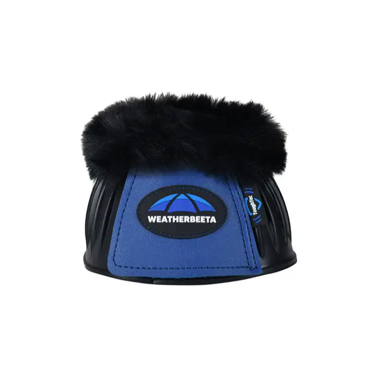 Weatherbeeta Tough-Tec Prime Fleece Trim Rubber Bell Boots #colour_black-royal-blue