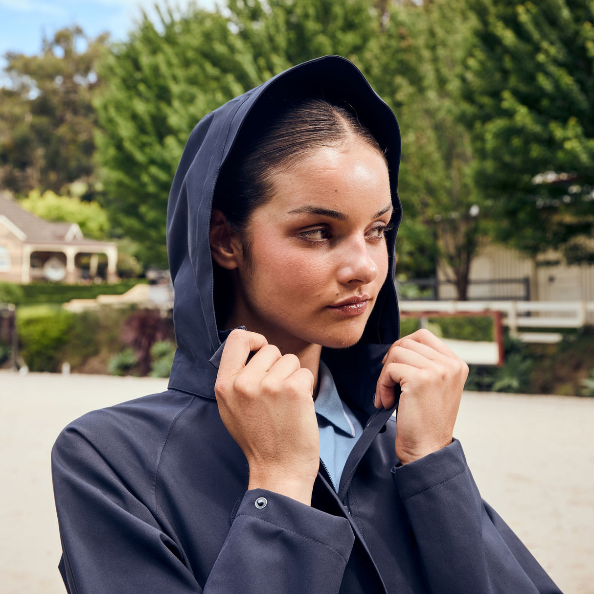 Dublin Ladies Wet Weather Long Jacket #colour_navy