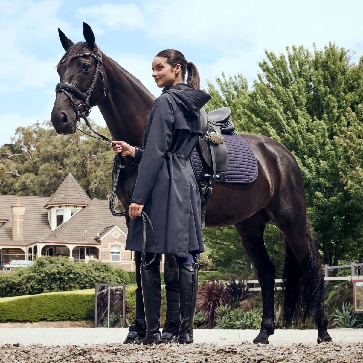 Dublin Ladies Wet Weather Long Jacket #colour_navy