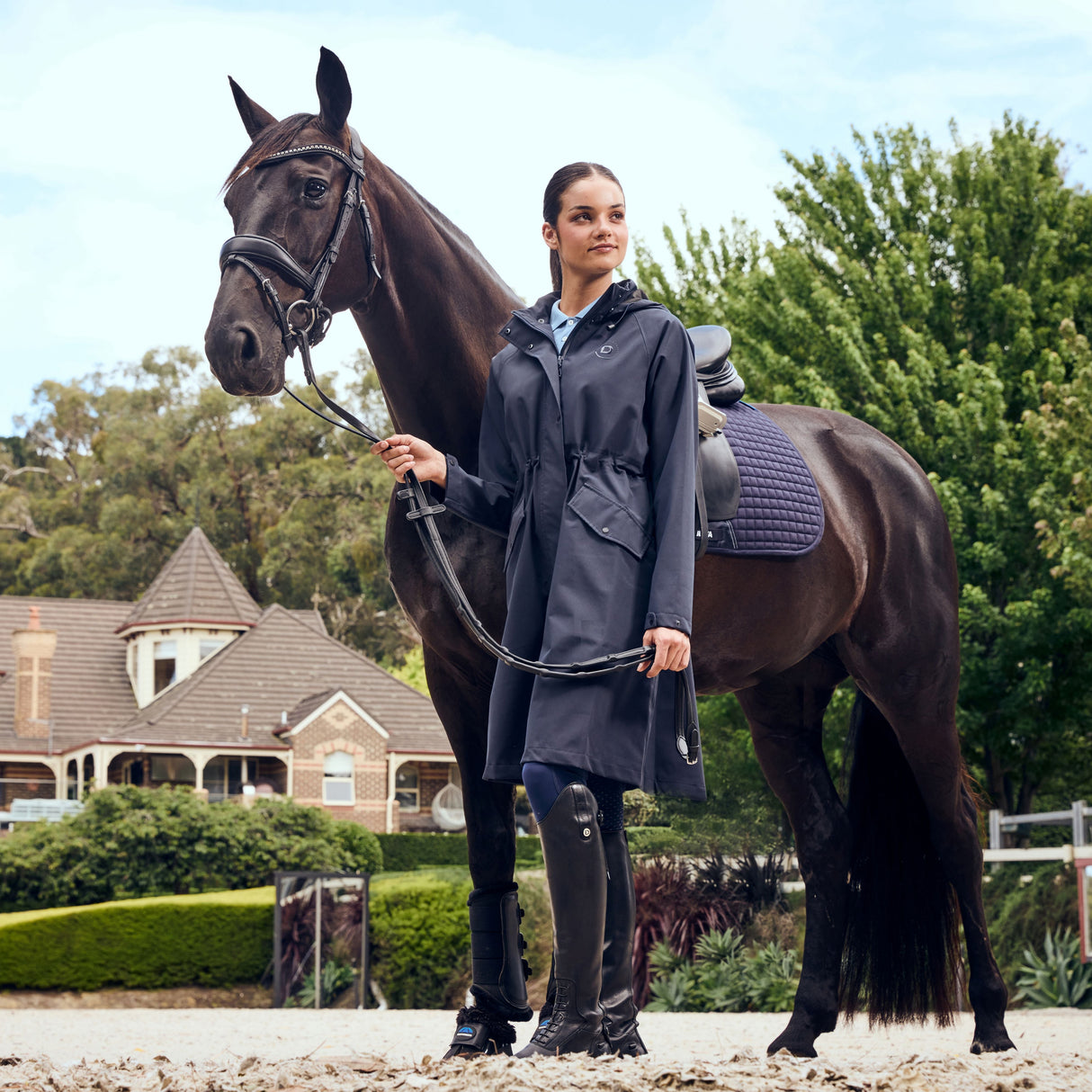 Dublin Ladies Wet Weather Long Jacket #colour_navy