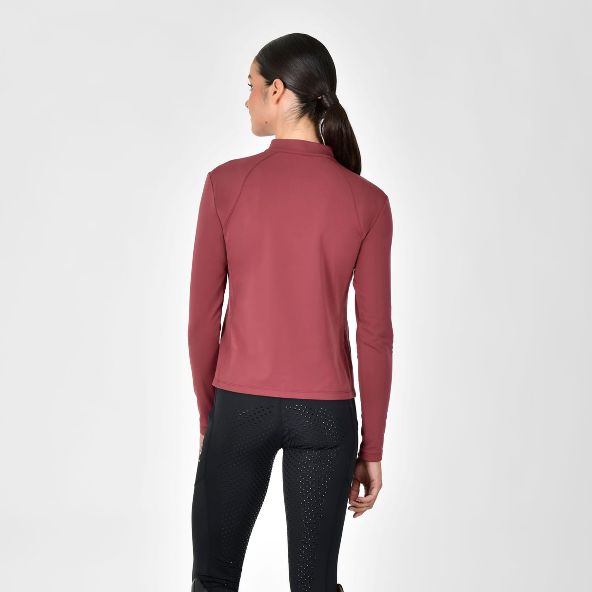 Dublin Ladies Brushed Long Sleeve Riding Top #colour_cabernet