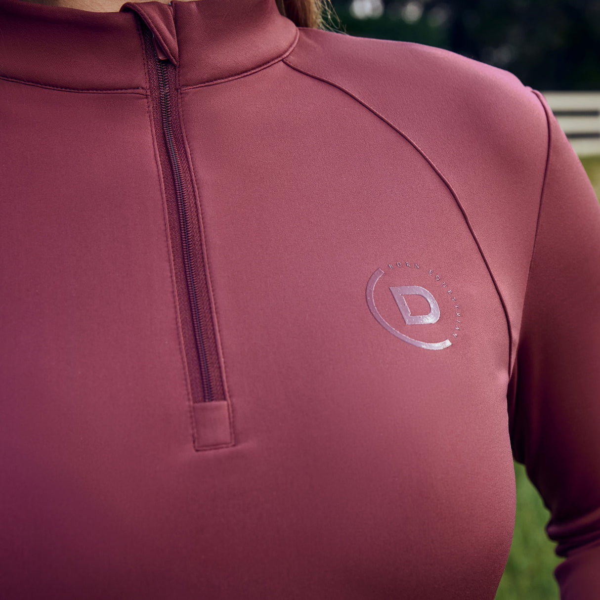 Dublin Ladies Brushed Long Sleeve Riding Top #colour_cabernet