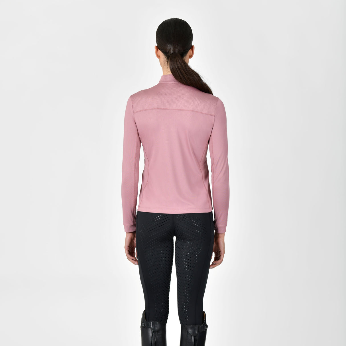 Dublin Ladies Breathable Long Sleeve Riding Top #colour_dusty-rose