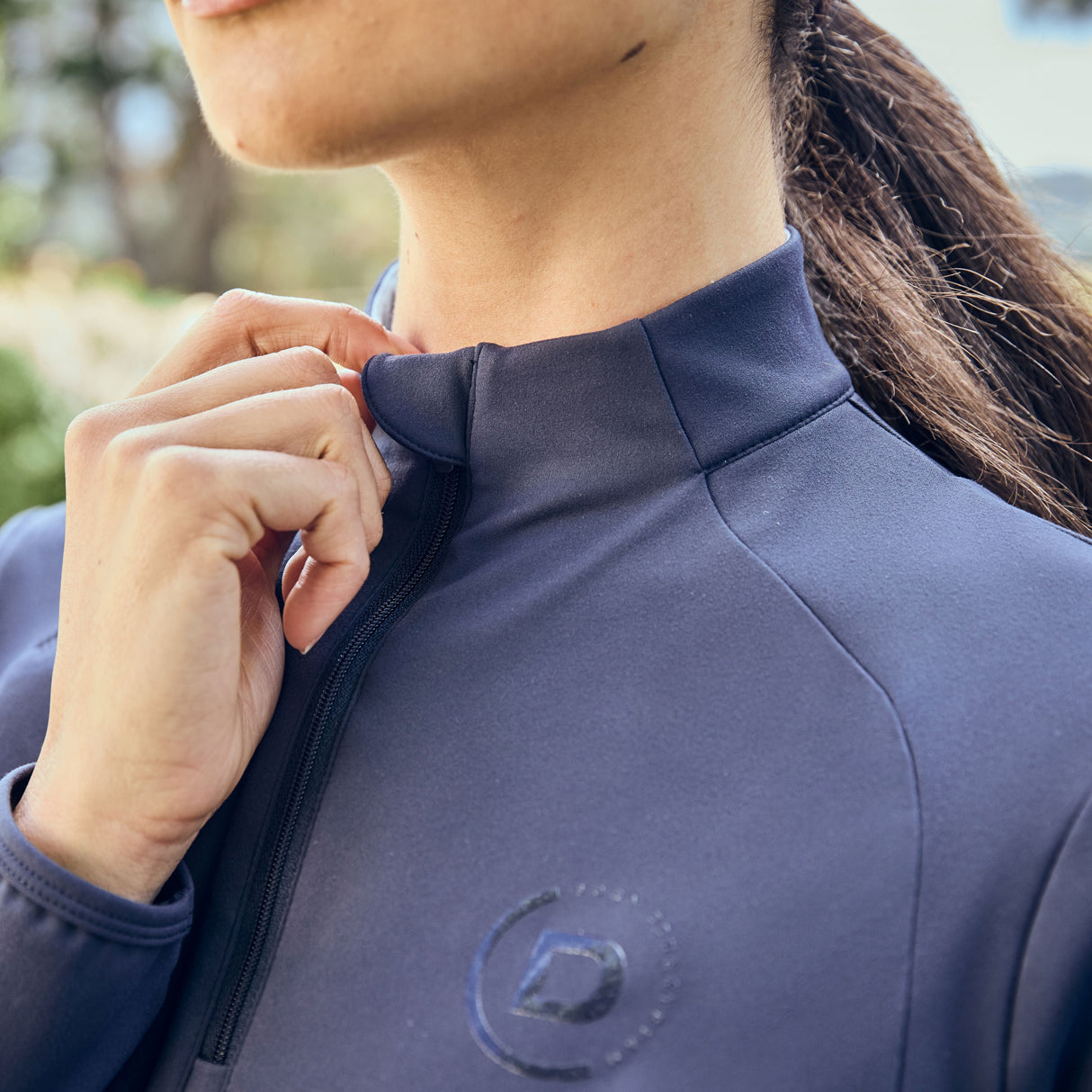 Dublin Ladies Brushed Fitted Base Layer Riding Top #colour_navy