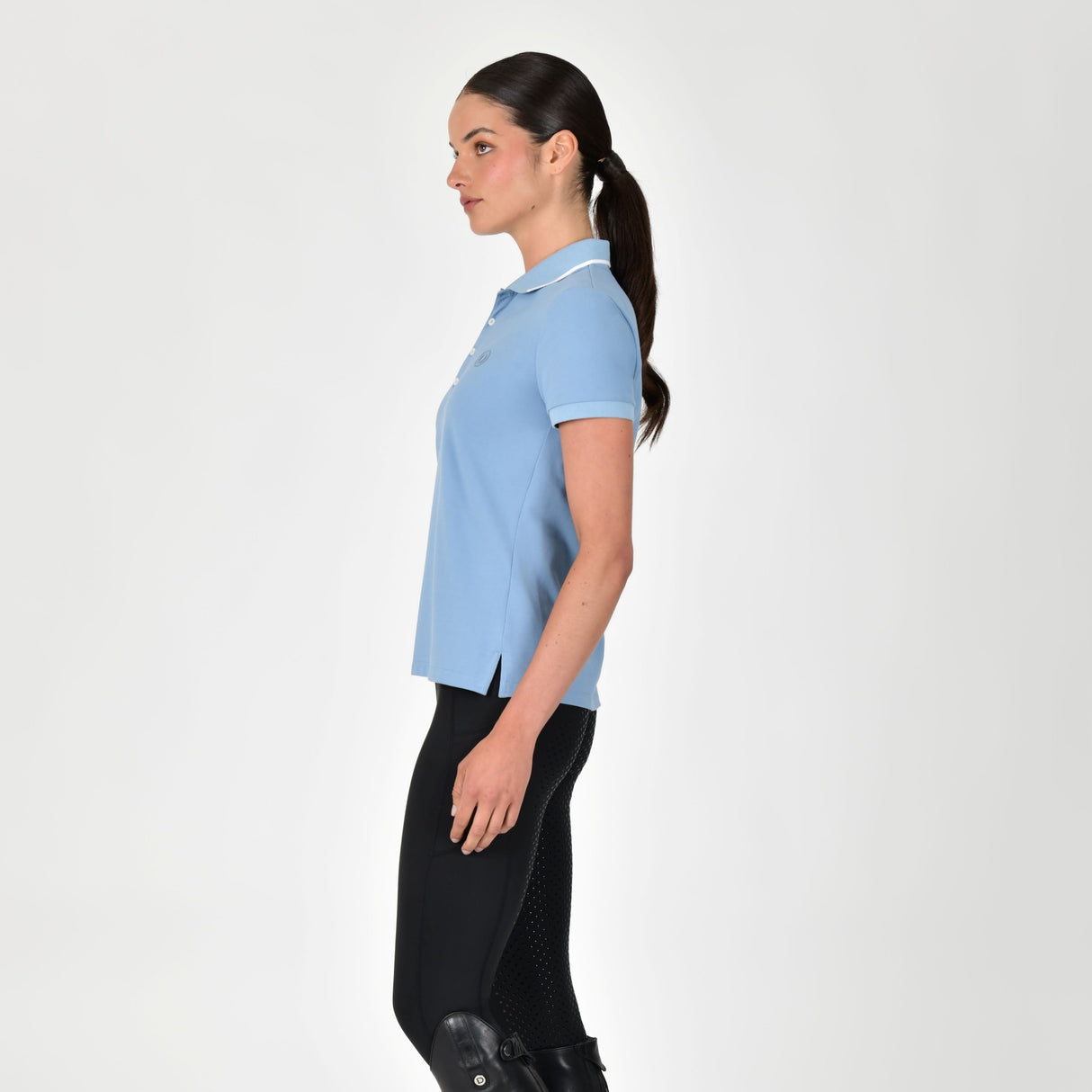 Dublin Ladies Cotton Pique Short Sleeve Polo #colour_blue-fog