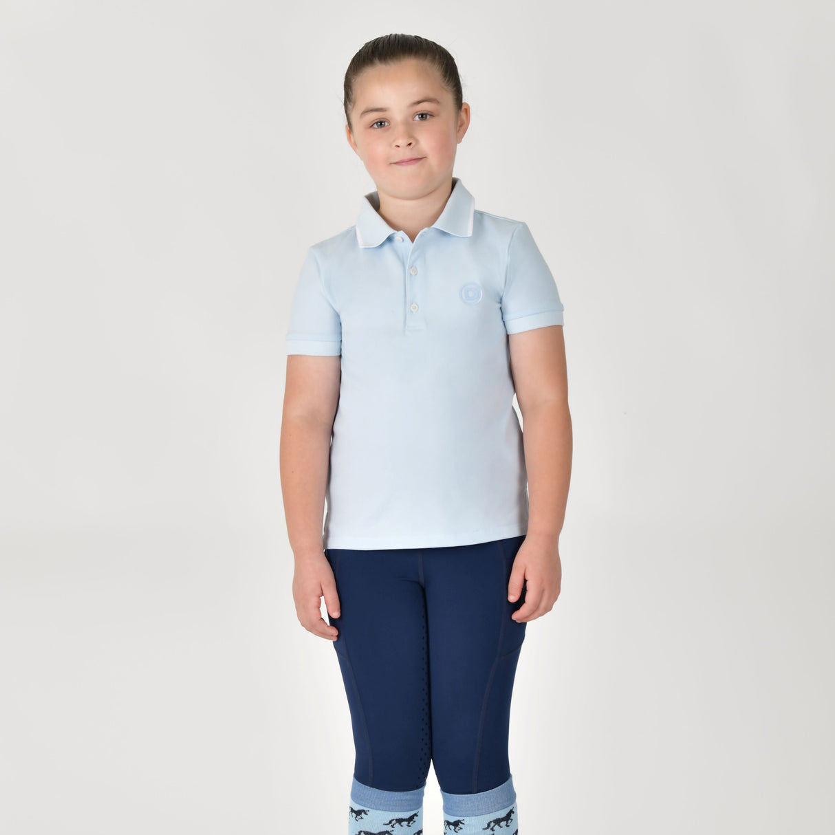Dublin Children's Cotton Pique Short Sleeve Polo #colour_sky-blue