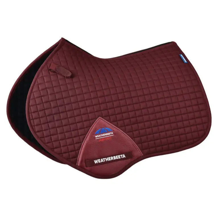 Weatherbeeta Prime Air-Tec Jump Shaped Saddle Pad #colour_burgundy