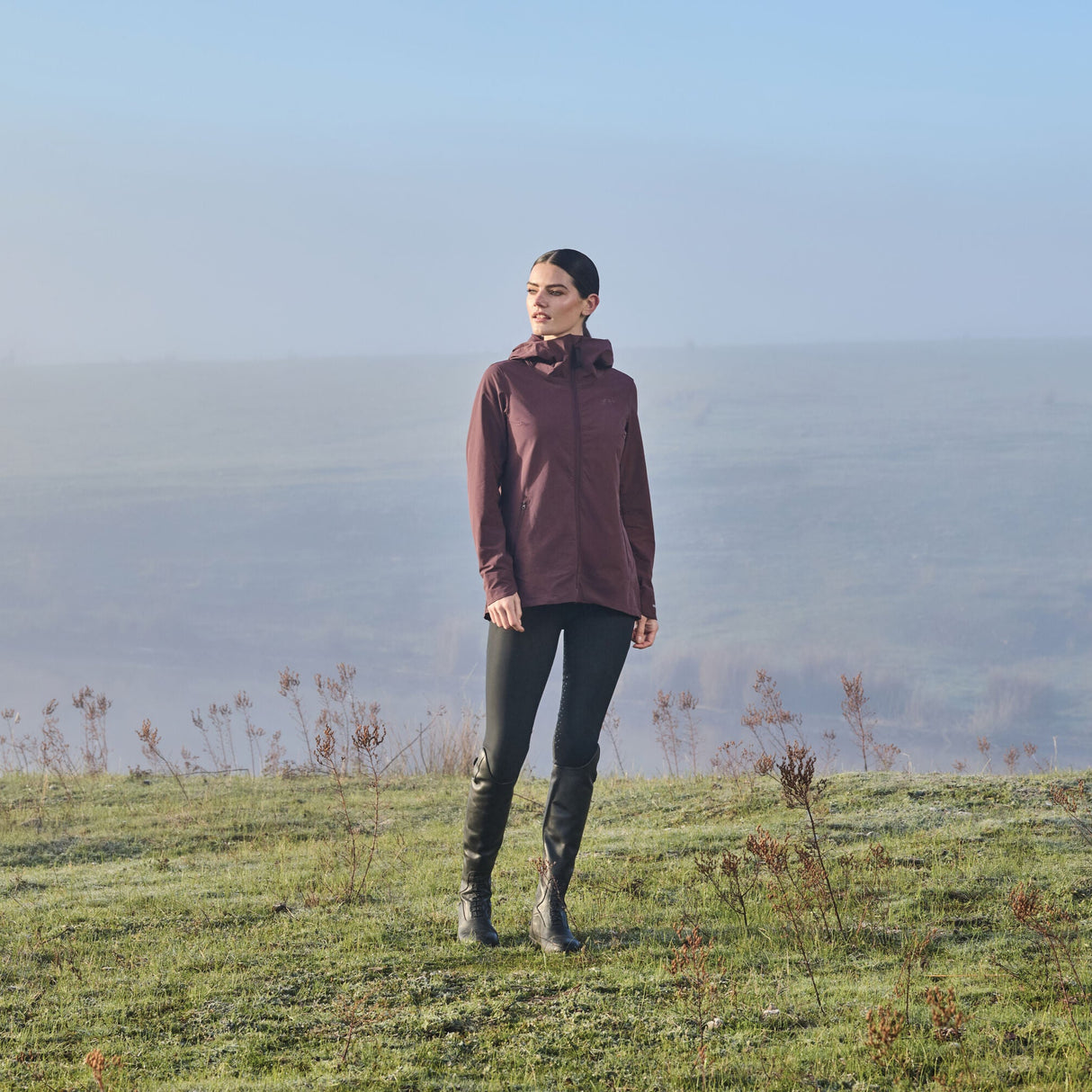 Weatherbeeta Ladies Abrasion Proof Stretch Riding Jacket #colour_mulberry