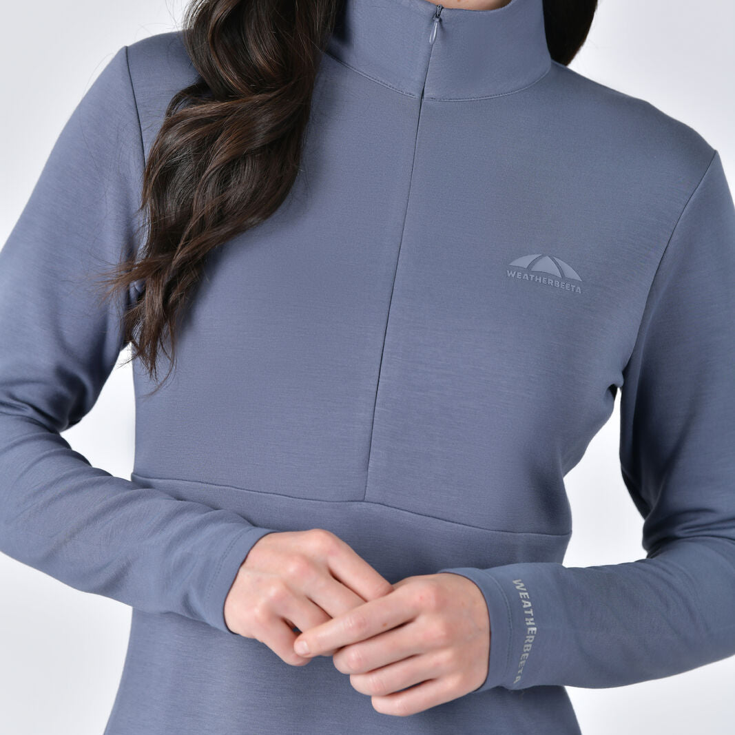 Weatherbeeta Ladies Copper 1/2 Zip Long Sleeve Mid-Layer #colour_skate-blue