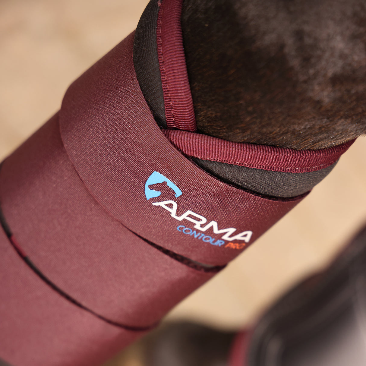 Shires ARMA Contour Pro Brushing Boots #colour_black-cherry