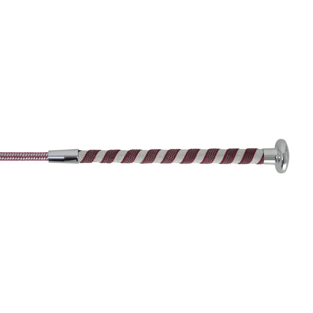 HySCHOOL Pirouette Schooling Whip #colour_silver-glitter-burgundy