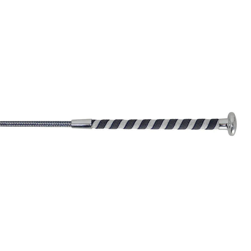 HySCHOOL Pirouette Schooling Whip #colour_silver-glitter-black