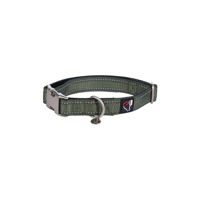 HKM Nylon Dog Collar -Anam Cara #colour_olive