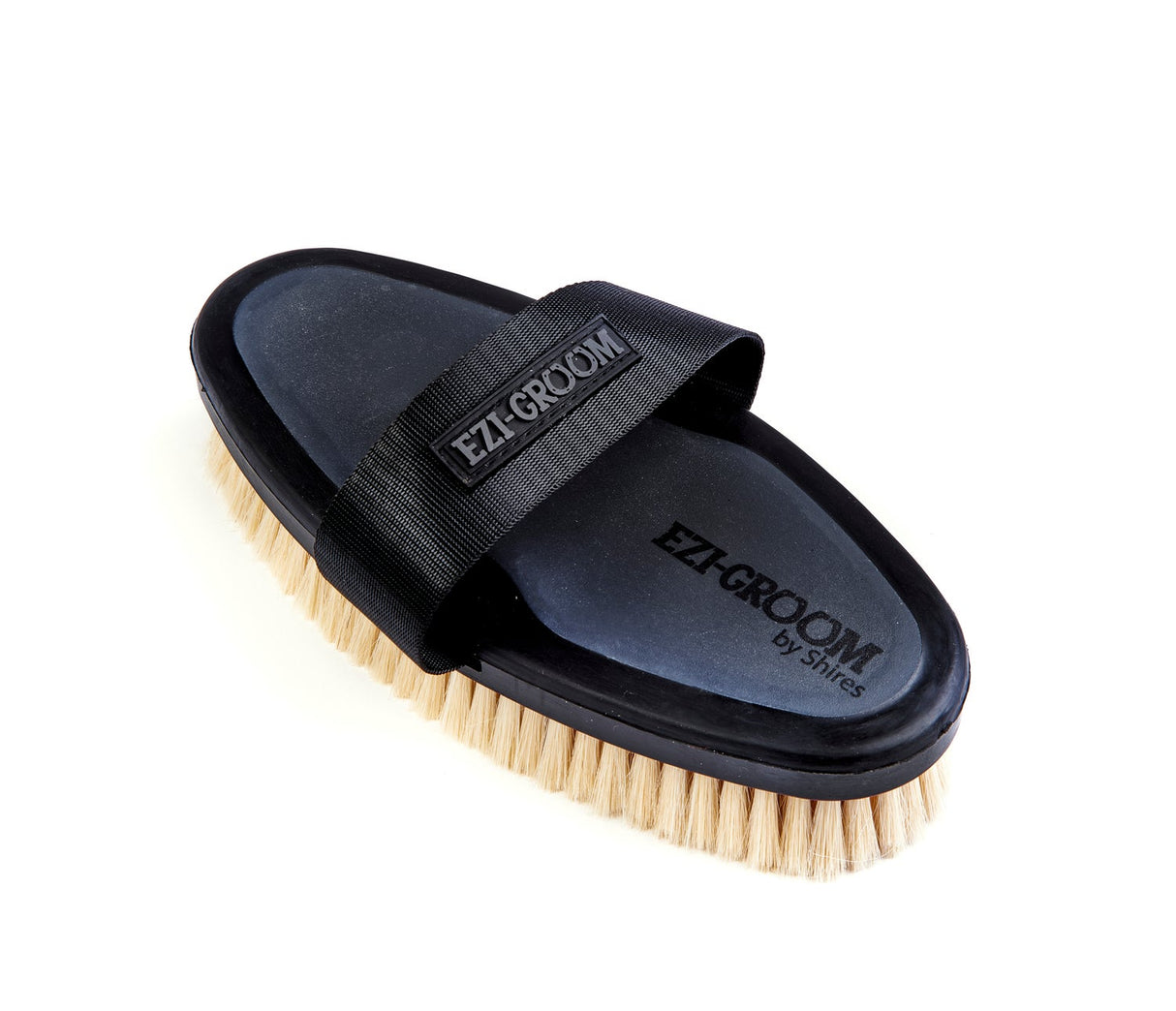 Ezi-Groom Grip Body Brush With Goat Hair #colour_black