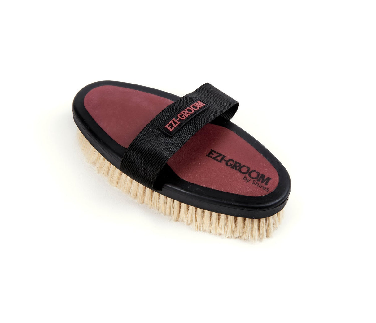 Ezi-Groom Grip Body Brush With Goat Hair #colour_burgandy
