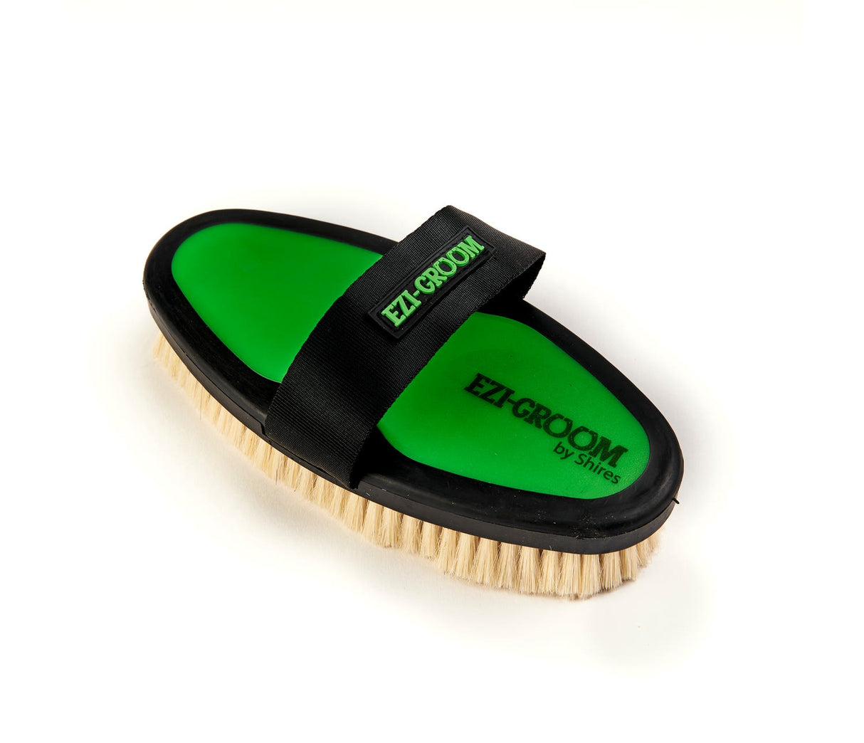 Ezi-Groom Grip Body Brush With Goat Hair #colour_lime-green