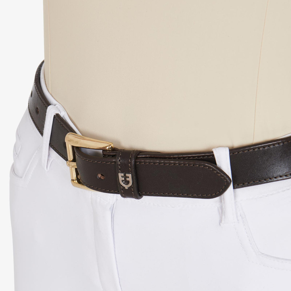 Equestro Leather Belt With Snaffle Bits #colour_brown-gold