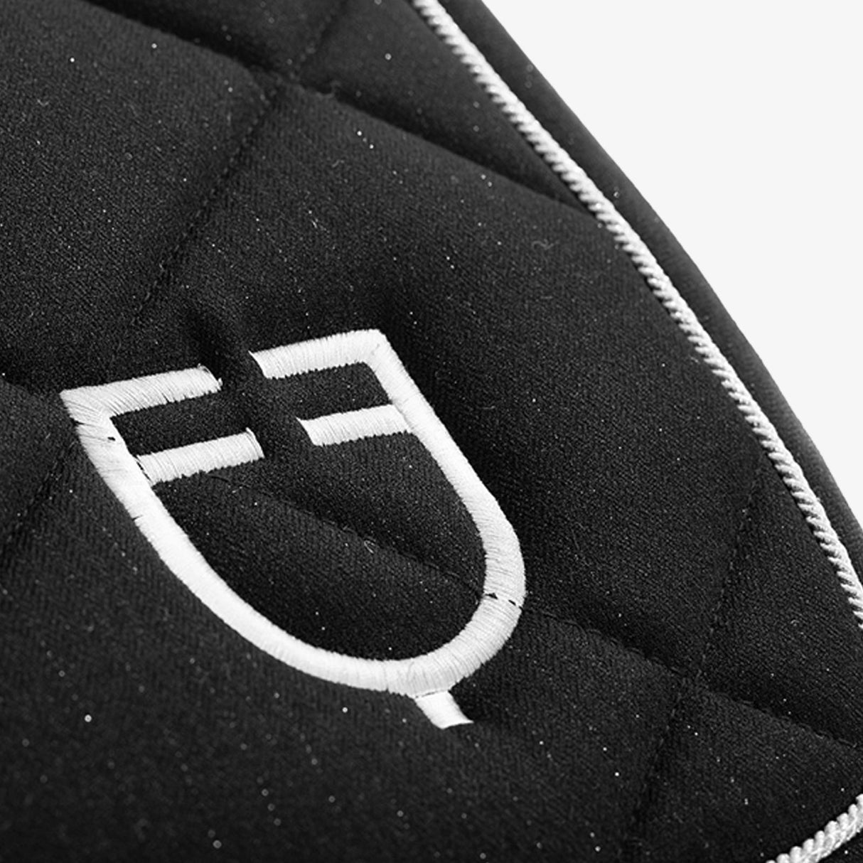 Equestro Pony Jumping Saddle Pad In Cotton With Logo #colour_black
