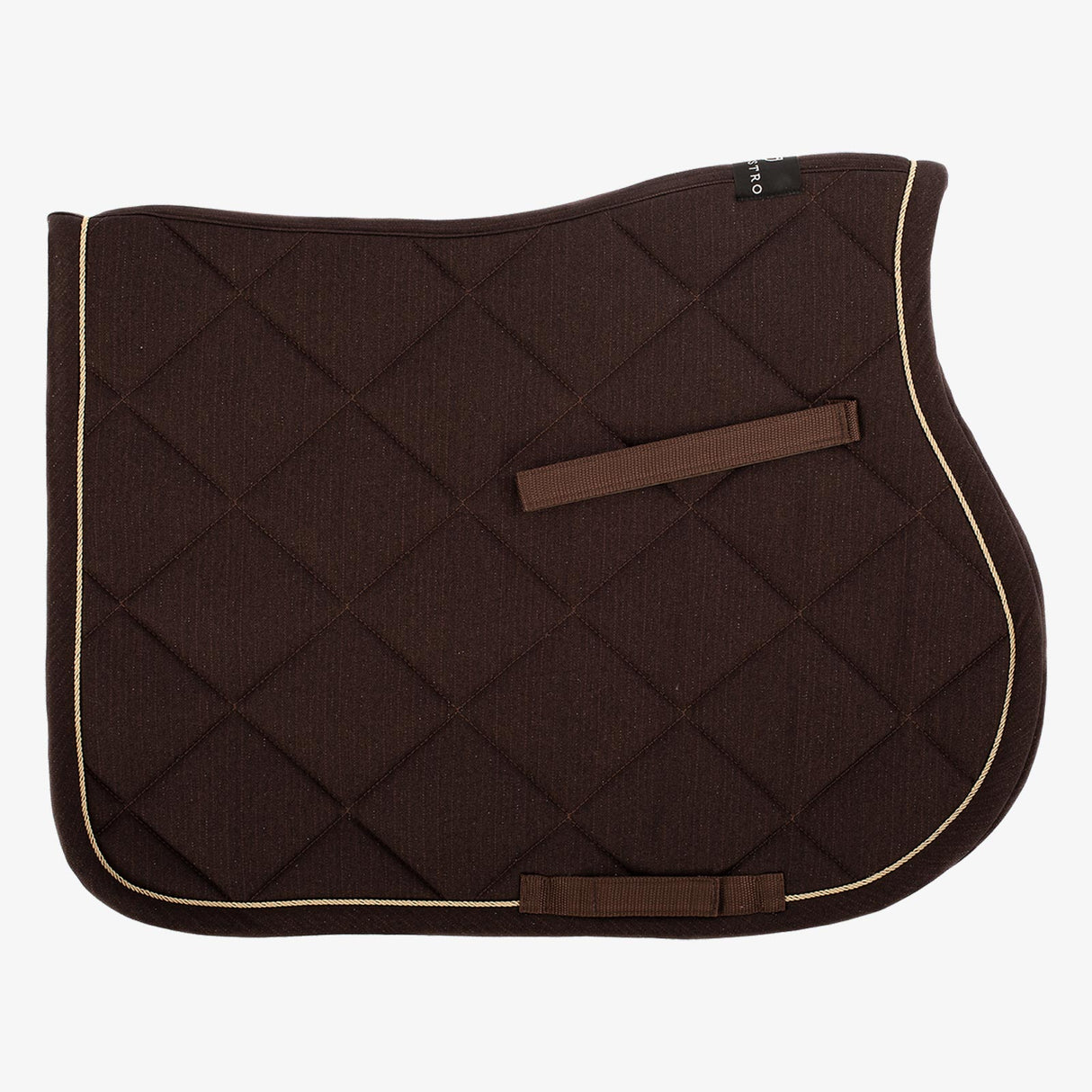 Equestro Pony Jumping Saddle Pad In Cotton With Logo #colour_brown