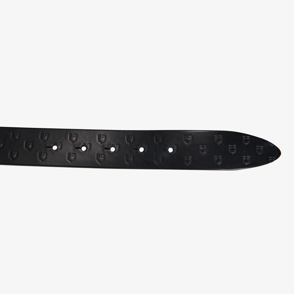 Equestro Leather Logo Belt With Logoed Buckle #colour_black-silver