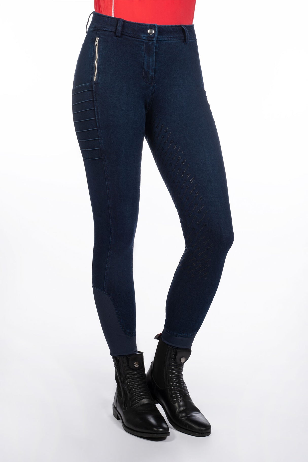 HKM Ladies Full Seat Riding Breeches -Aruba Denim-