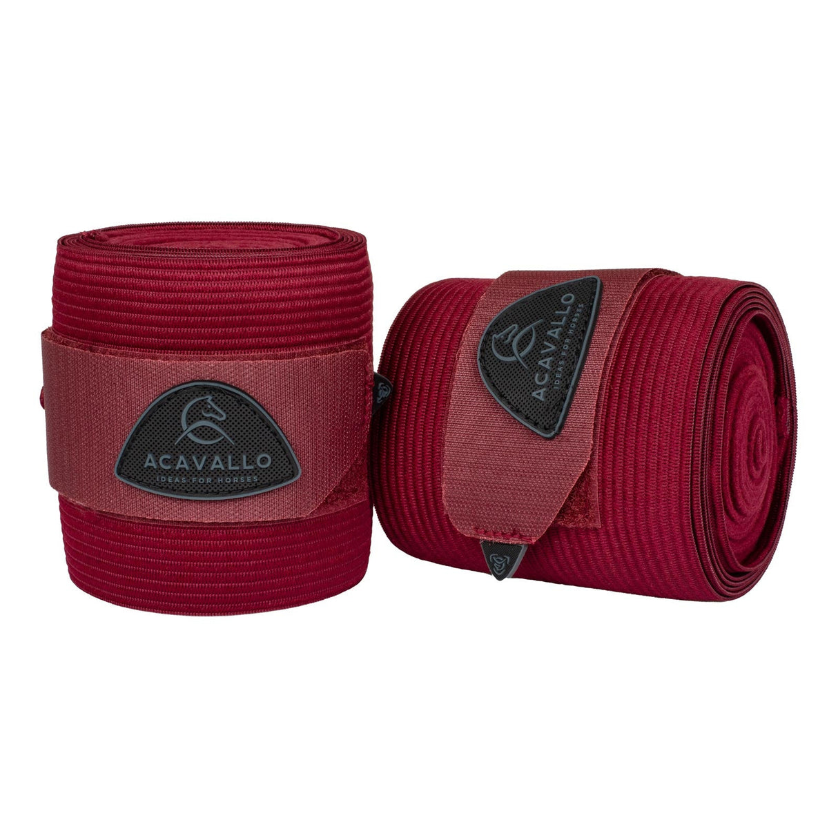 Acavallo Elasticated Exercise Bandages Fleece #colour_burgundy