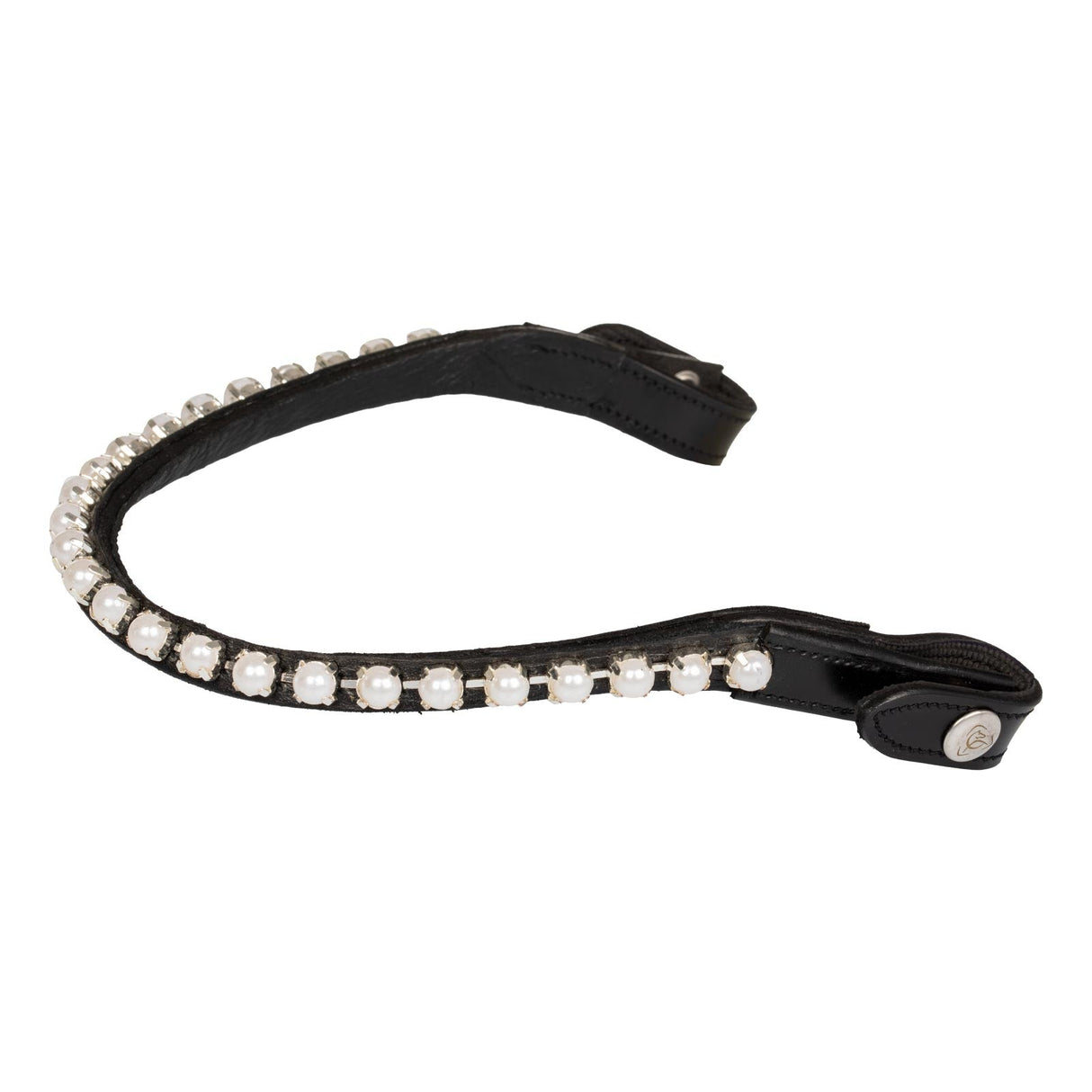 Acavallo Browband Calfskin & Pearls #colour_black-white