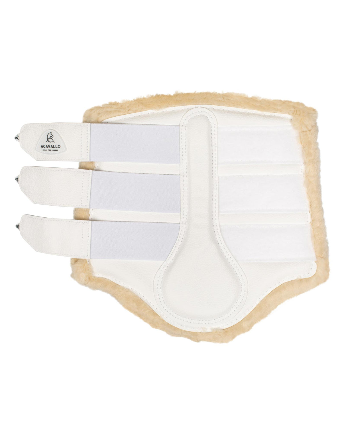 Acavallo Hind Brushing Boots Faux Leather & Faux Sheepskin #colour_white