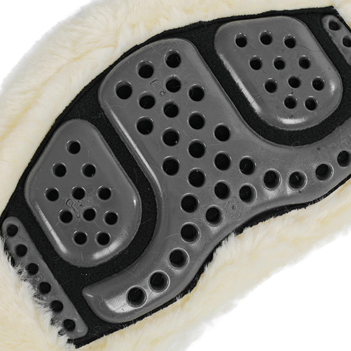 Acavallo Jumping Girth Classic Gel Pvc Detachable Faux Sheepskin #colour_black