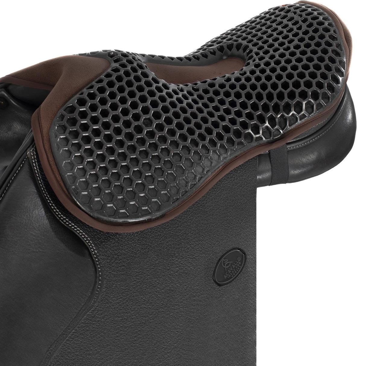Acavallo Ortho-Pubis Seat Saver Jumping Hexagonal Gel-Out Dri-Lex 20mm #colour_brown